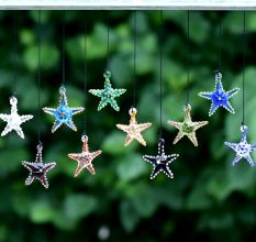 Multicolor Beach Theme Assorted Starfish Christmas Tree Ornaments Set of 10 Pcs
